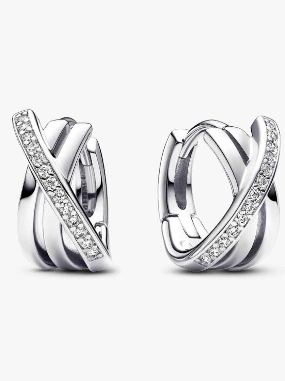 Pandora Crossover Pav�� Hoop Earrings